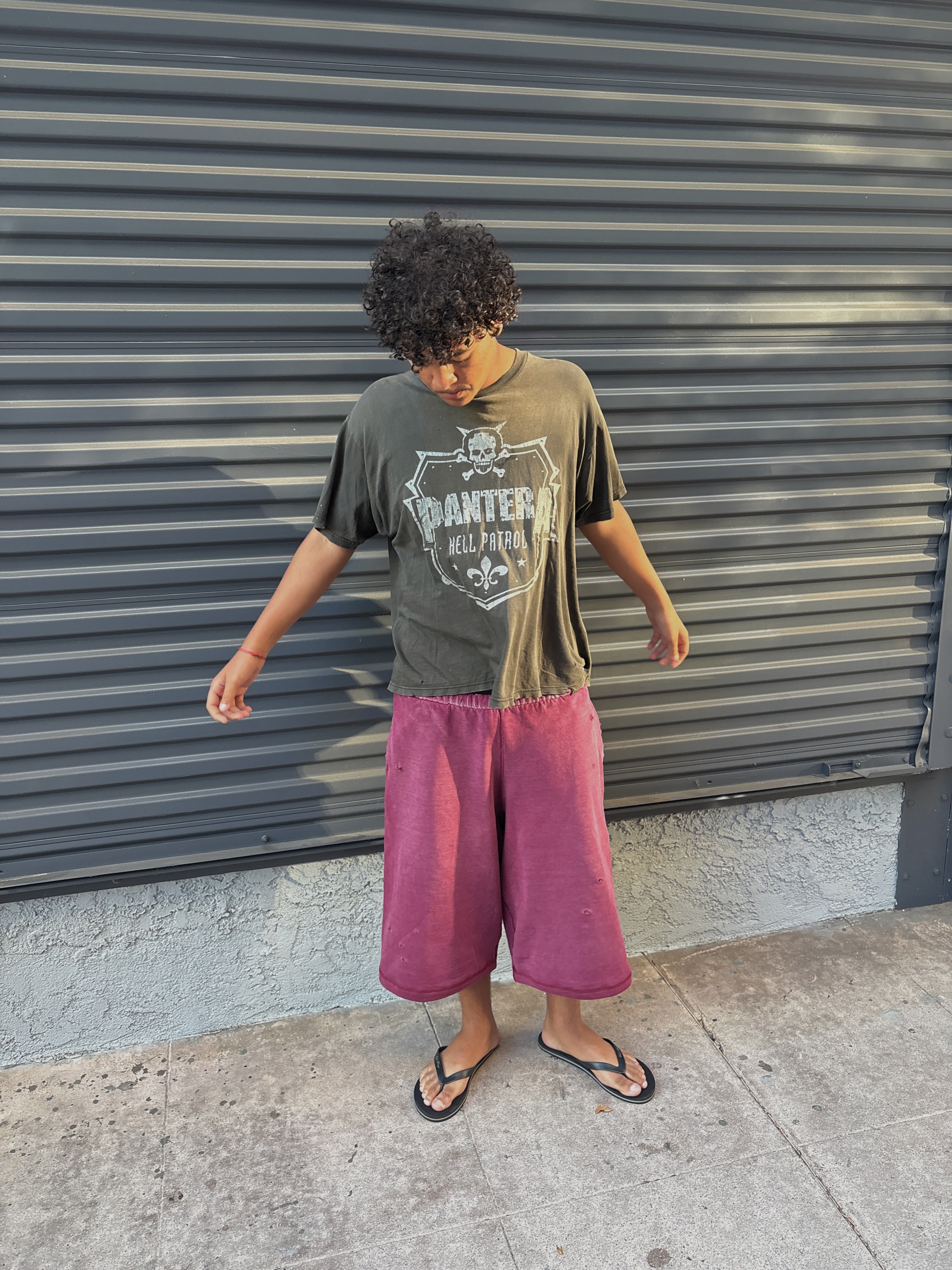 Faded Velvet Red Sweatshorts